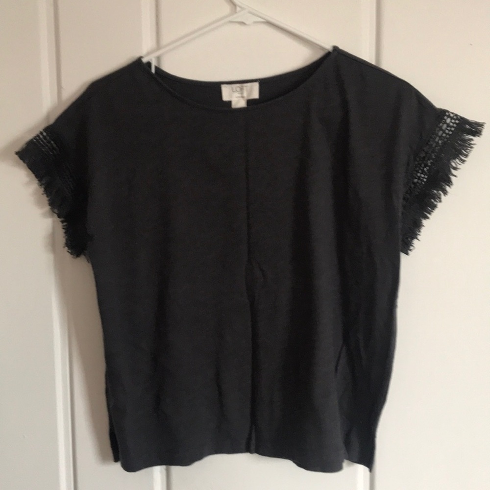 Loft fringe sleeve t-shirt